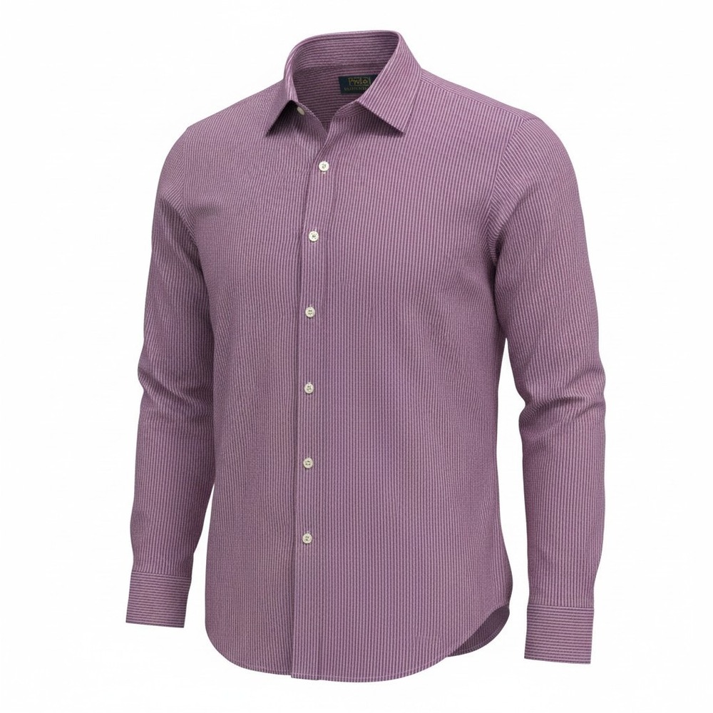 Button Down Shirt Polo Ralph Lauren 16 32/33 Mens Purple Excellent Micro Stripe